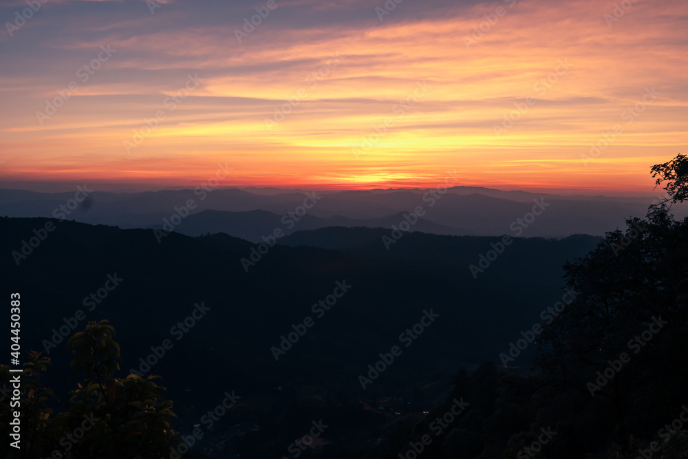 nature Twilight light on the mountain