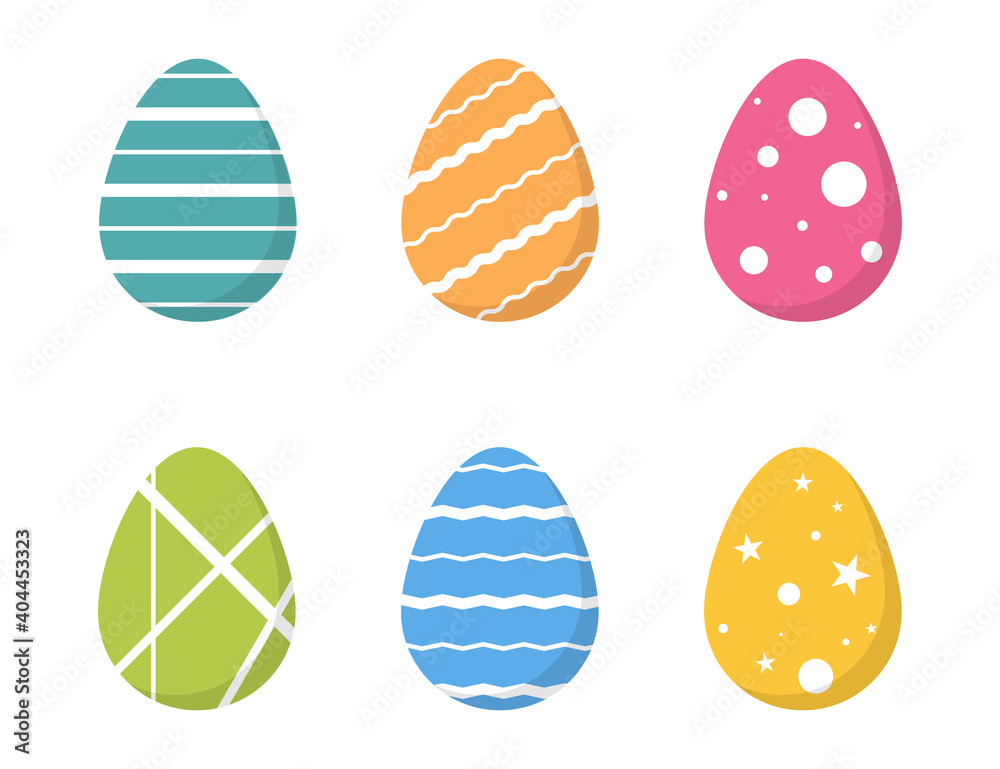 Easter eggs. Vector Easter eggs icons, isolated. Egg in flat design. Vector illustration Easter eggs. Vector Easter eggs icons, isolated. Egg in flat design. Vector illustration