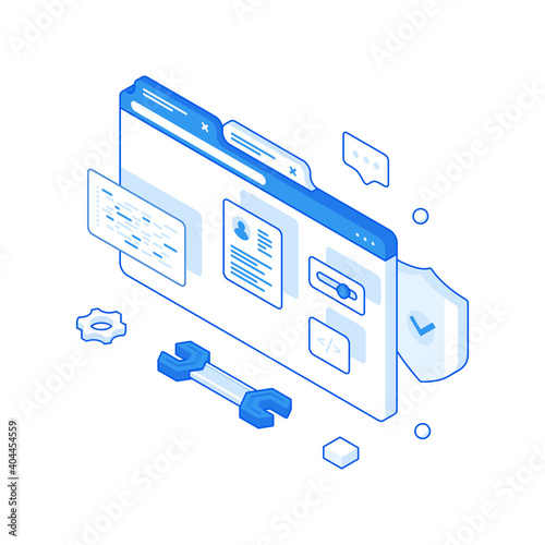 Vector web banner for software development service