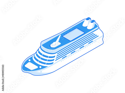 Vector design of cartoon modern cruise ship
