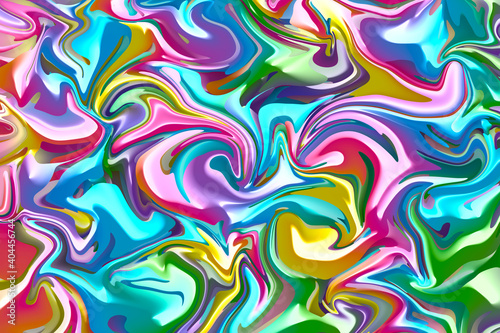 Abstract background illustration of liquid paint swirls in multicolored pastel colors
