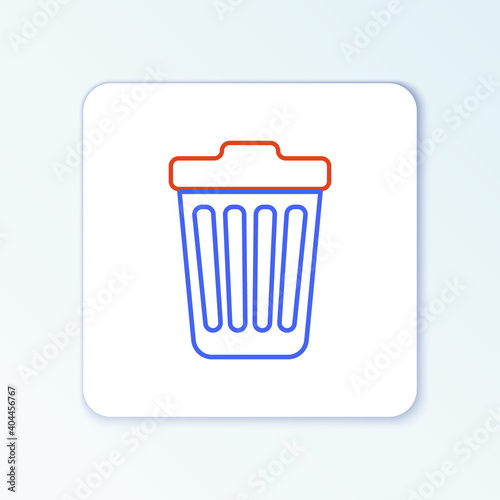 Line Trash can icon isolated on white background. Garbage bin sign. Colorful outline concept. Vector.