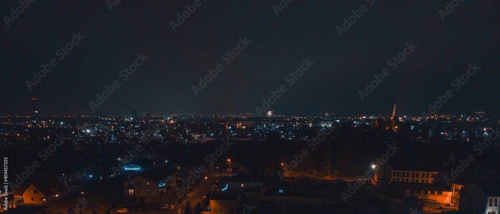 Night panorama of the city from the air Night panorama of the city from the air