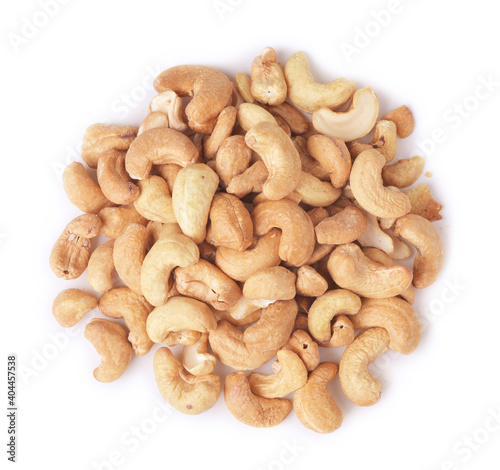 Heap of cashew nuts isolated