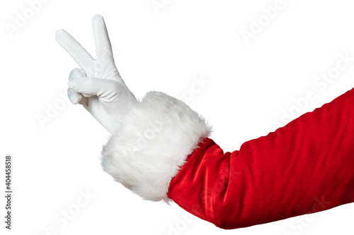 Santa Claus hand isolated on white background