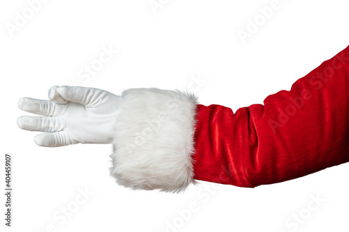 Santa Claus hand isolated on white background