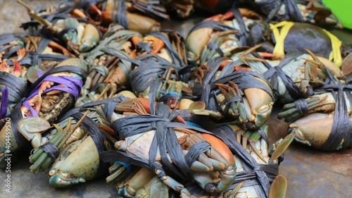 fresh crab at traditional asian market