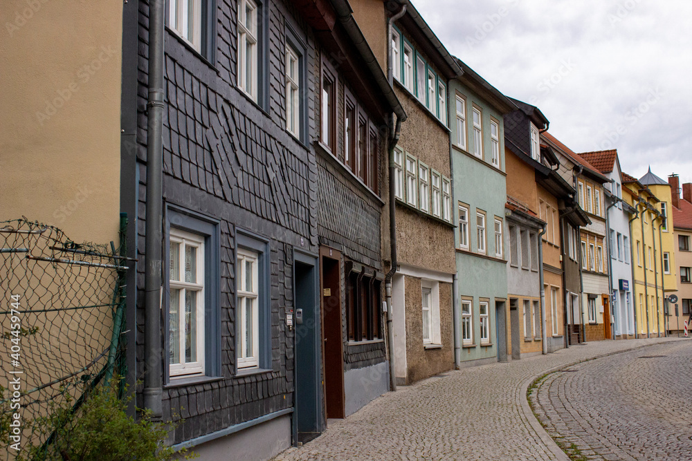 beautiful timber-brick houses preserved in Eisenach, Germany