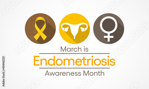 Vector illustration on the theme of Endometriosis awareness month observed each year during March. Endometriosis is a painful condition where endometrial tissue grows outside the uterus.