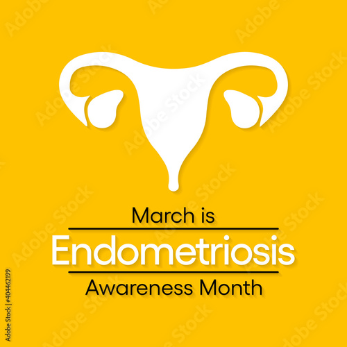 Vector illustration on the theme of Endometriosis awareness month observed each year during March. Endometriosis is a painful condition where endometrial tissue grows outside the uterus.