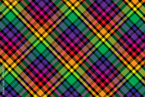 Background illustration of tartan plaid pattern. Checkered multicolored fabric texture.