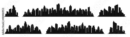 City skyline silhouette. City landscape template. Urban landscape. Vector illustration.