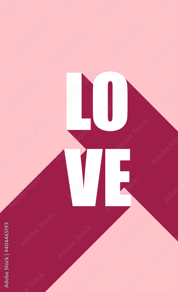 Valentines day concept card with love letters on pink background, modern card Valentines day concept card with love letters on pink background, modern card