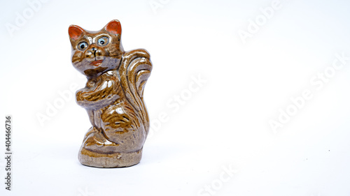 cat statue isolated white background for room decoration