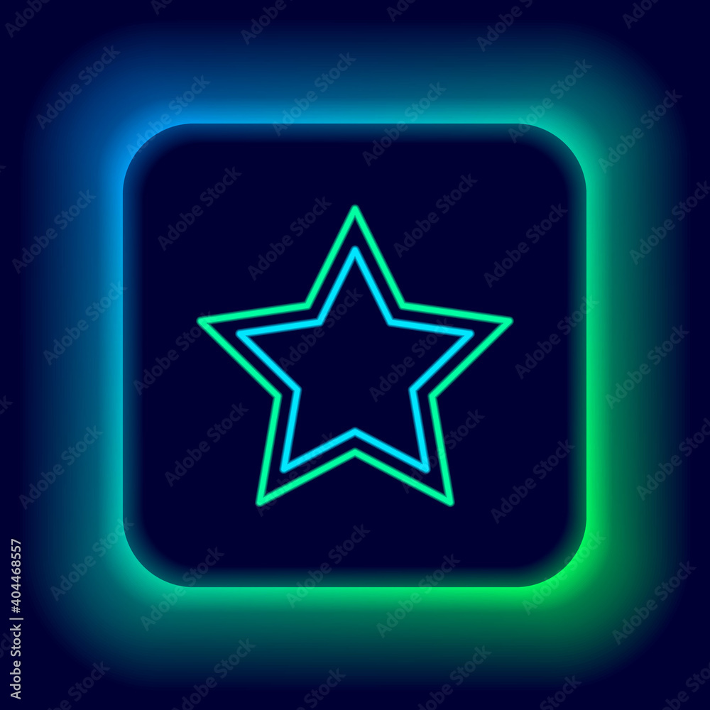 Glowing neon line Star icon isolated on black background. Favorite, best rating, award symbol. Colorful outline concept. Vector. Glowing neon line Star icon isolated on black background. Favorite, best rating, award symbol. Colorful outline concept. Vector.