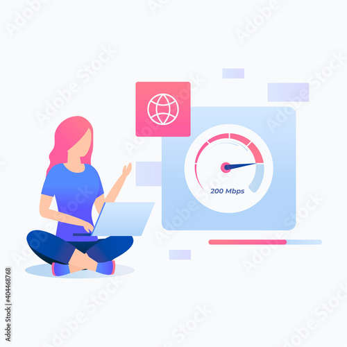 Flat fast internet concept. Illustration for websites, landing pages, mobile applications, posters and banners.