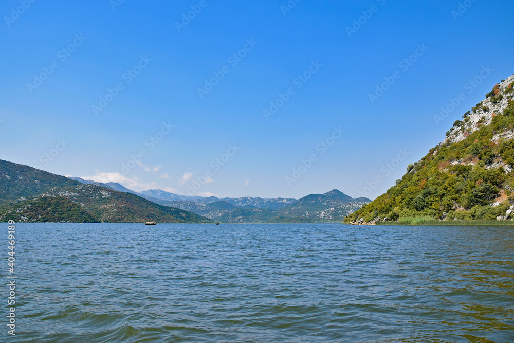 Beautiful Skadar lake among picturesque mountains, Montenegro