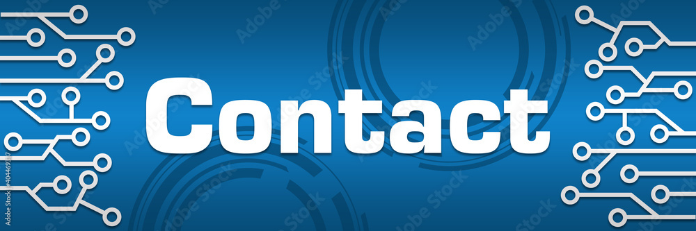 Contact Blue Circuit Elements Left Right Technology Circles Contact Blue Circuit Elements Left Right Technology Circles