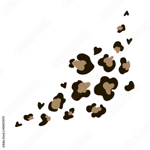  Leopard spots pattern motif isolated on white Glamour Cheetah skin graphic Wild cat design. Vector illustration