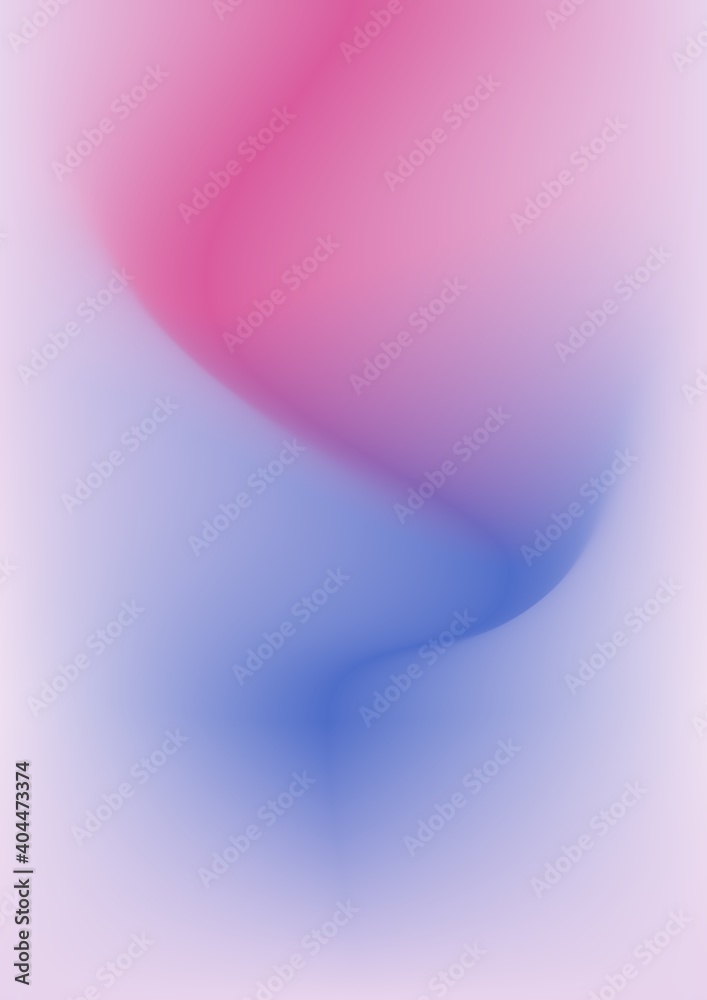 Blurry modern abstract with dynamic gradient mesh background with smooth color combination such as pink, purple, and blue. For poster design, wall decoration, cover book, wallpaper.