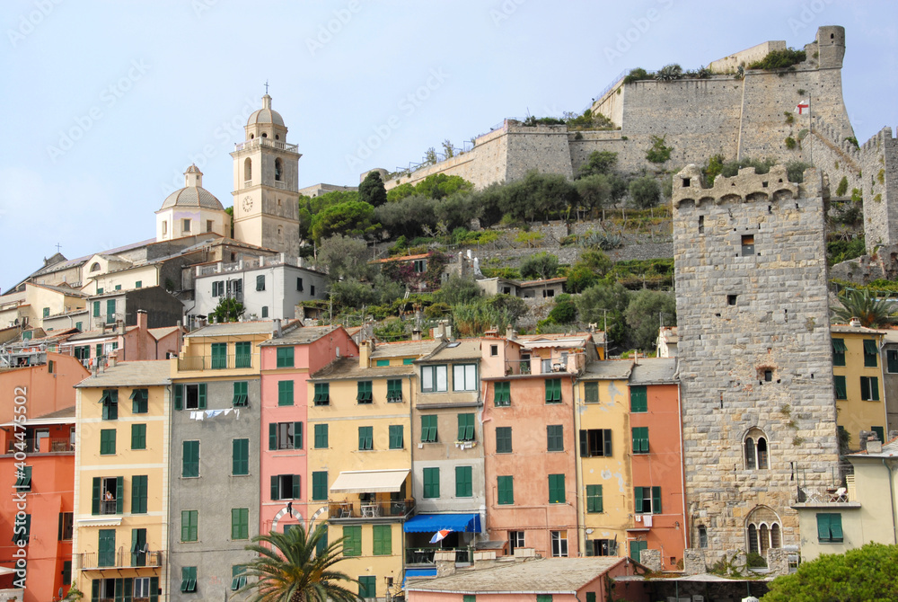  the colorful Ligurian houses in this fishing village in the Mediterranean near the Cinque Terre.