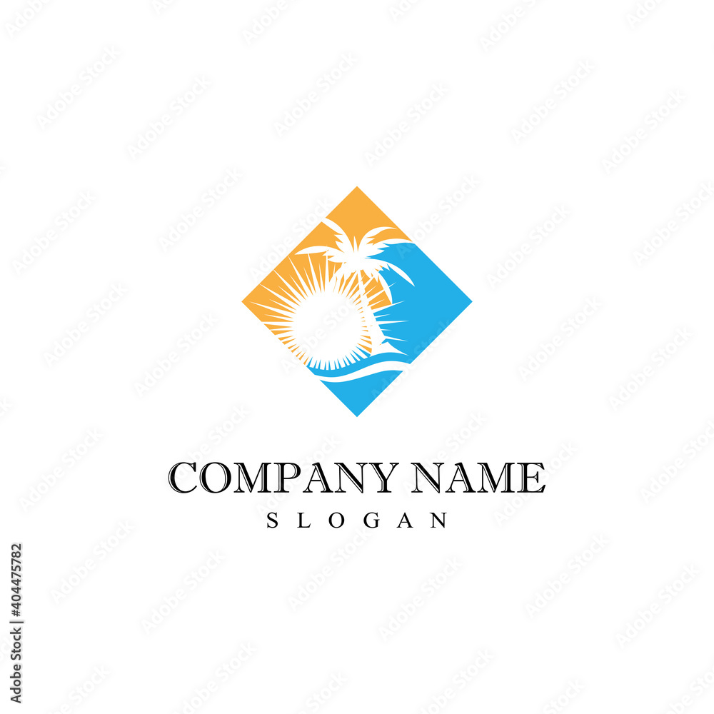 Palm tree summer logo template vector illustration Palm tree summer logo template vector illustration