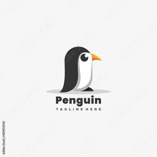logo animal penguin with concept gradient colorful