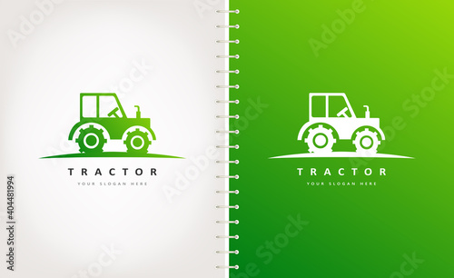 Tractor logo vector. Agricultural machinery design.