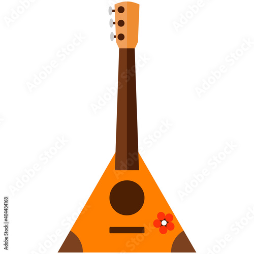 Traditional Russian musical instrument balalaika. Vector illustration on a white background.