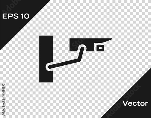 Black Security camera icon isolated on transparent background. Vector.