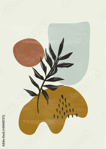 Botanical vintage print boho sun minimalist wall art abstract home decor floral print