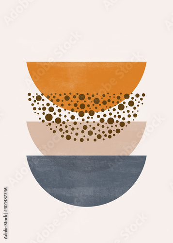 Abstract sun moon geometric print boho minimalist printable wall art