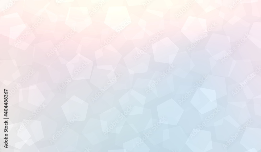 Obraz na plátně Pastel pentagon bokeh light blue pink background. Subtle pattern.