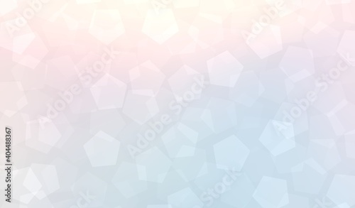 Obraz na plátně Pastel pentagon bokeh light blue pink background. Subtle pattern.