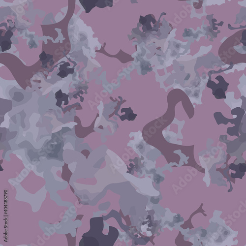 UFO camouflage of various shades of pink, violet and grey colors