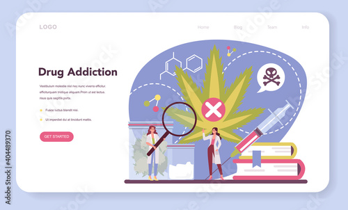 Narcologist web banner or landing page. Professional medical
