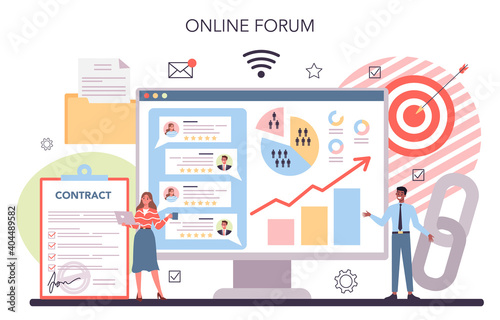 Networking online service or platform. Customer relations idea