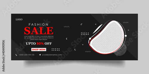 Fashion sale Facebook cover page and social media post
