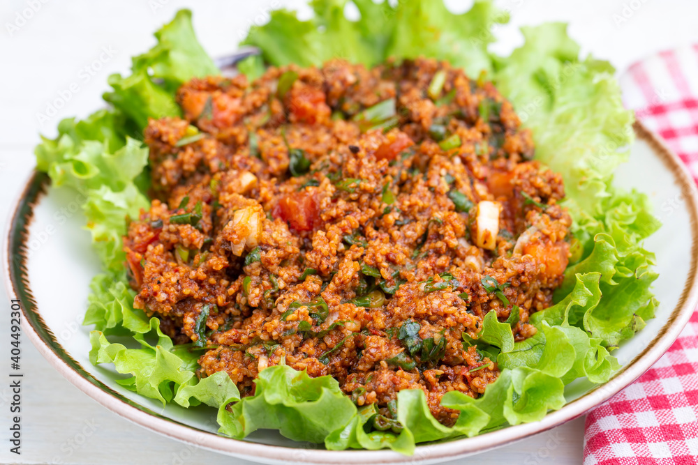 Traditional delicious Turkish foods: bulgur salad (kisir) Traditional delicious Turkish foods: bulgur salad (kisir)