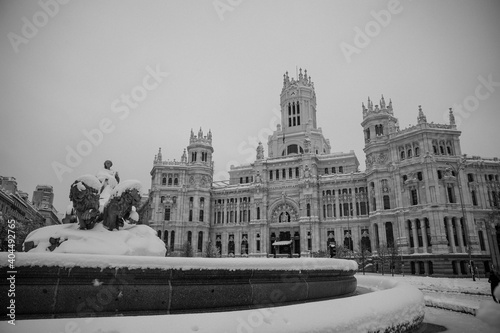 Cibeles, Madrid. Tormenta Filomena, enero 2021. photo