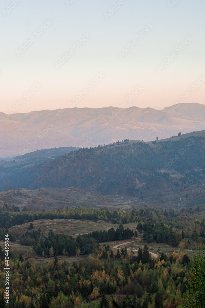 sunset over the mountains