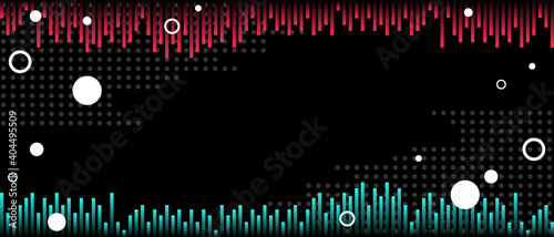Abstract glitch TikTok background. Vector illustration. Abstract background. Light. Futuristic blue red music vector black background contrast color border digital dynamic elegant. TikTok, tik tok