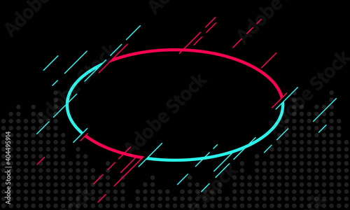 Abstract glitch TikTok background. Vector illustration. Abstract background. Light. Futuristic blue red vector black background contrast color border digital dynamic elegant. TikTok, tik tok