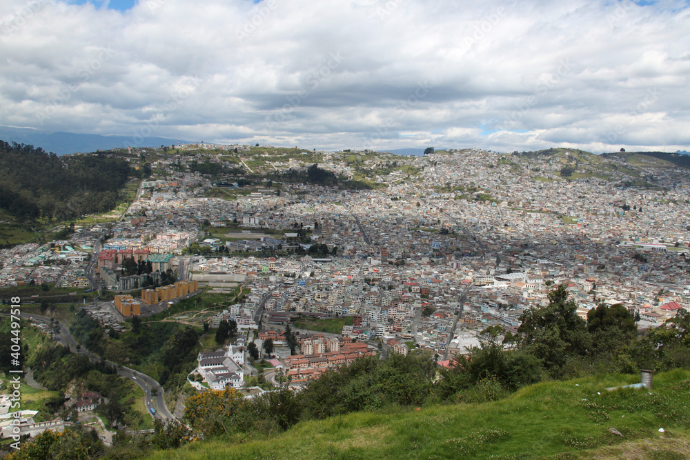 View of the city of Quito from the Panecillo hill, Ecuador