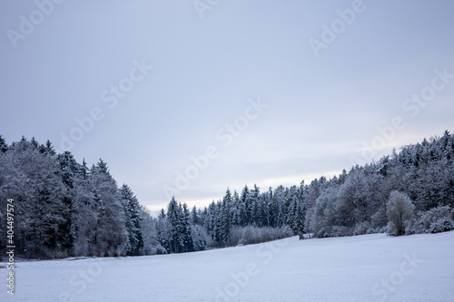 Winterlandschaft mit Schnee Wolken am Himmel  © carolindr18
