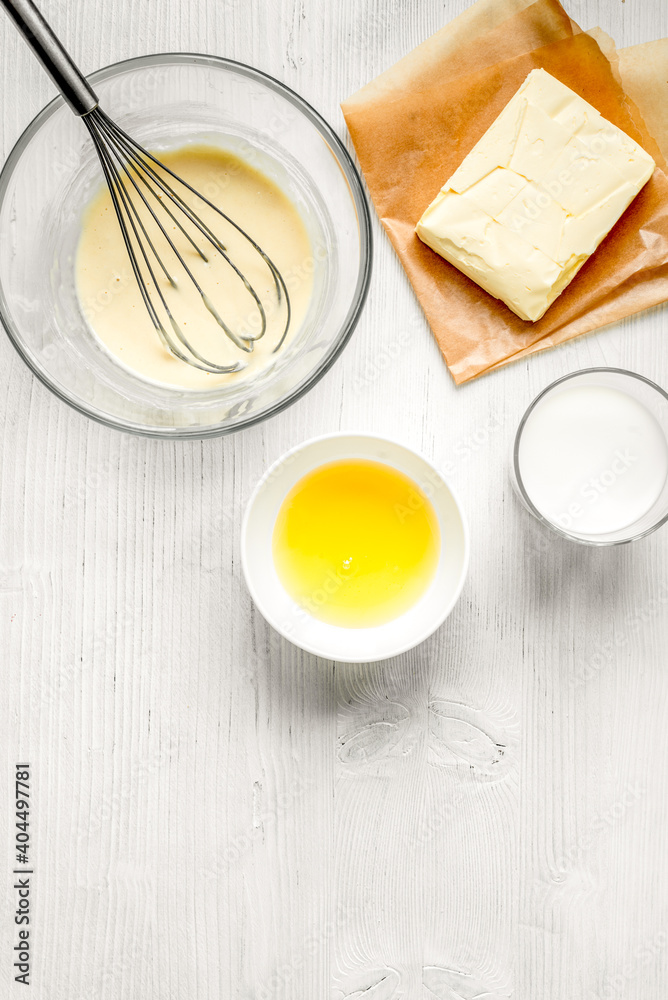 cooking pancake on white background top view ingredients for making cooking pancake on white background top view ingredients for making