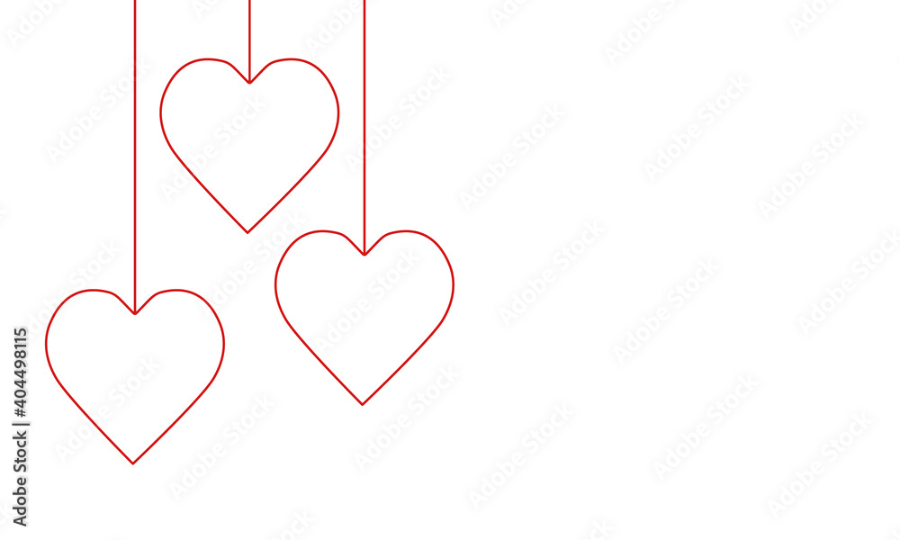 red thin line heart shape vector illustration, valentines day or love background red thin line heart shape vector illustration, valentines day or love background