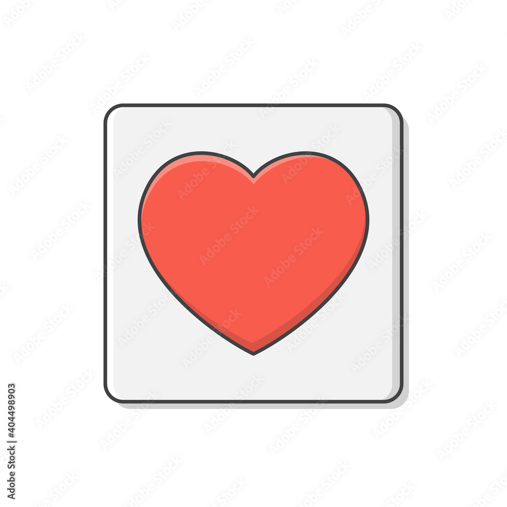 Love Heart Vector Icon Illustration. Red Heart Flat Icon Love Heart Vector Icon Illustration. Red Heart Flat Icon