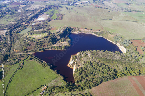 Lakes of sulphatic or solfatara in Pomezia. Millennia of history near Rome. Sulfide lakes photo