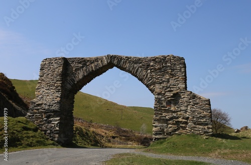 The King George III Jubilee Arch spanning the old road from Devil's Bridge to Cwmystwyth, Ceredigion, Wales, UK.